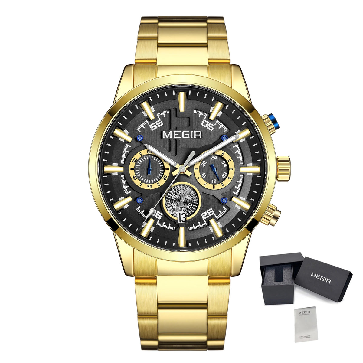 MEGIR Business Chronograph Steel Watch | Orvane Legacy