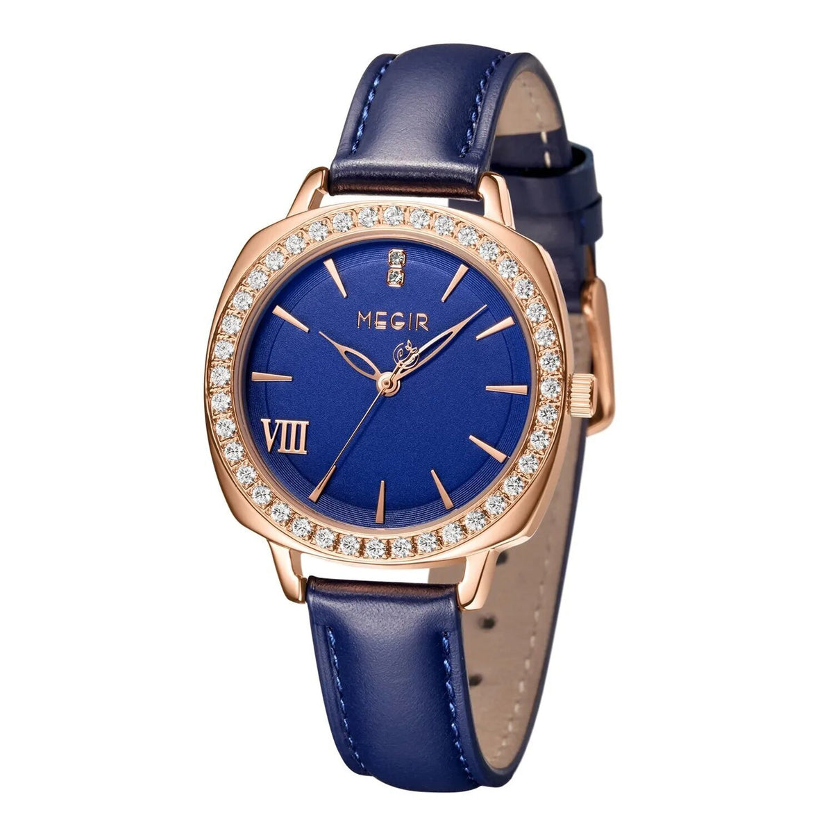 MEGIR Rose Gold Crystal Dress Watch | Orvane Legacy