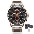 MEGIR Military Chronograph Leather Watch | Orvane Legacy