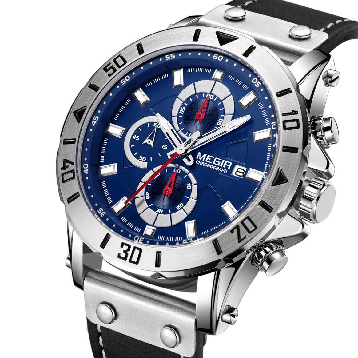 MEGIR Military Chronograph Leather Watch | Orvane Legacy