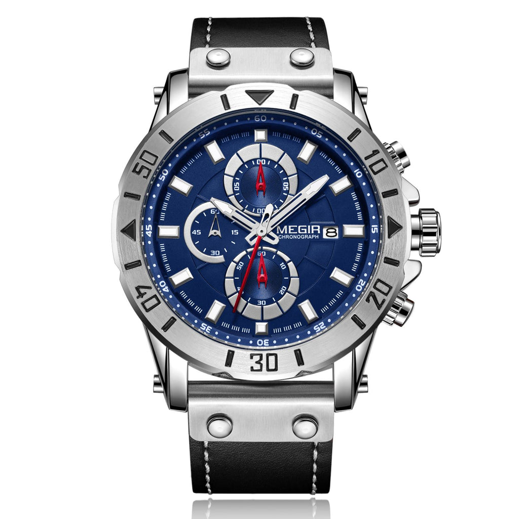 MEGIR Military Chronograph Leather Watch | Orvane Legacy