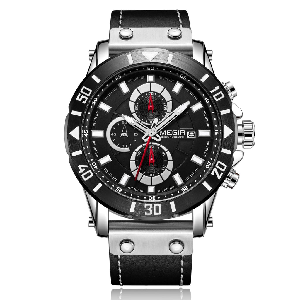 MEGIR Military Chronograph Leather Watch | Orvane Legacy