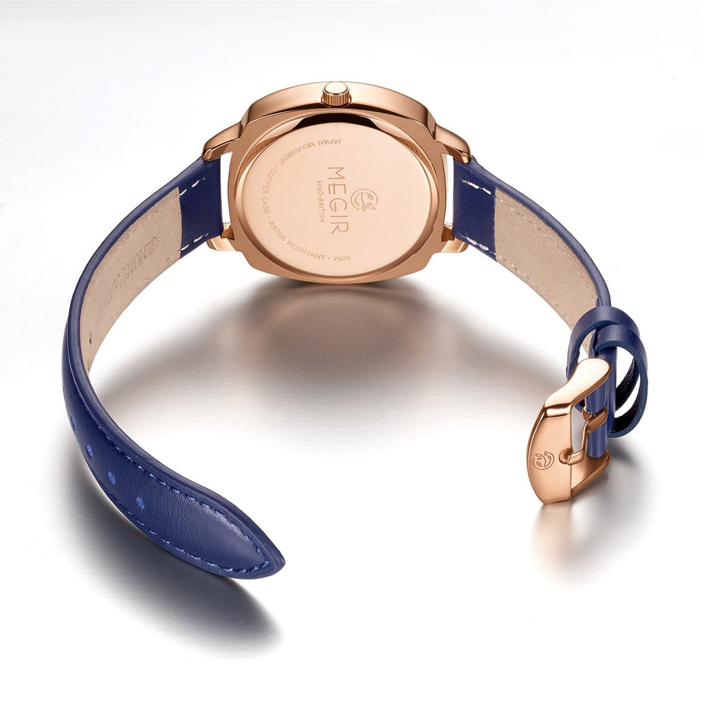 MEGIR Rose Gold Crystal Dress Watch | Orvane Legacy