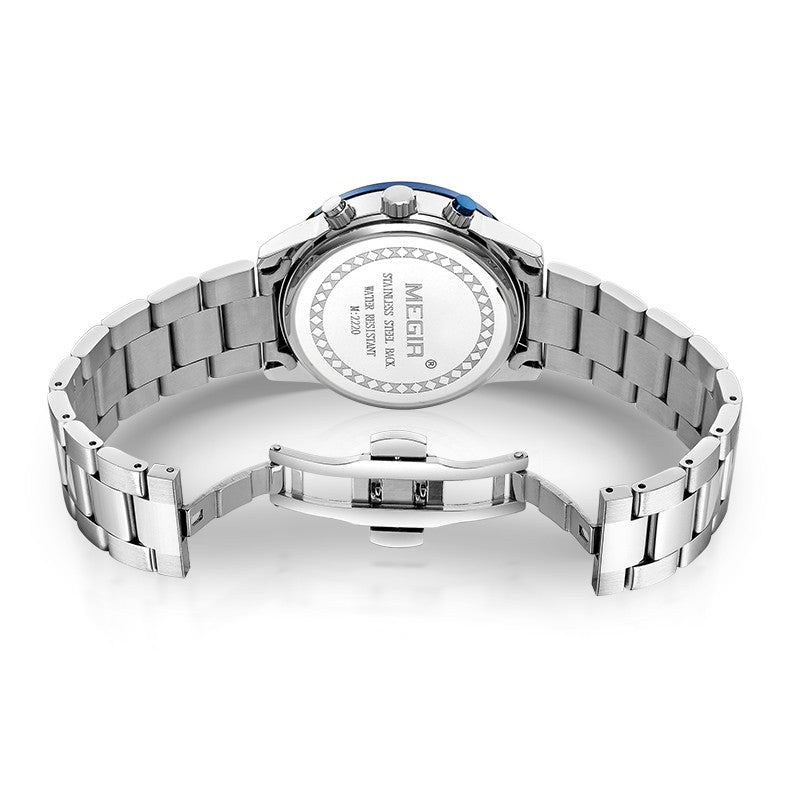 MEGIR Business Chronograph Steel Watch | Orvane Legacy