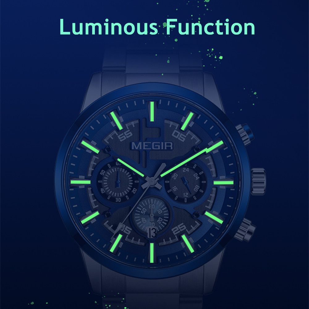 MEGIR Business Chronograph Steel Watch | Orvane Legacy