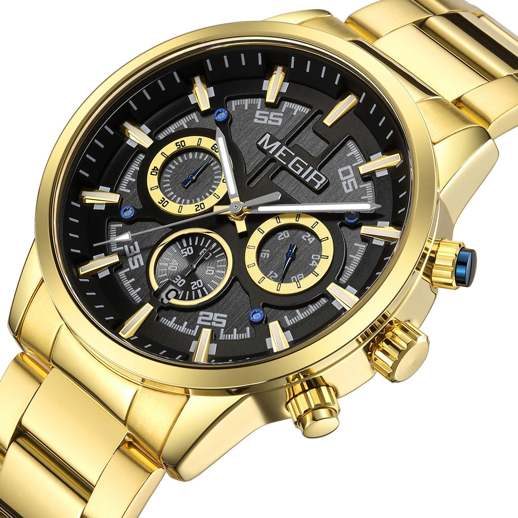 MEGIR Business Chronograph Steel Watch | Orvane Legacy